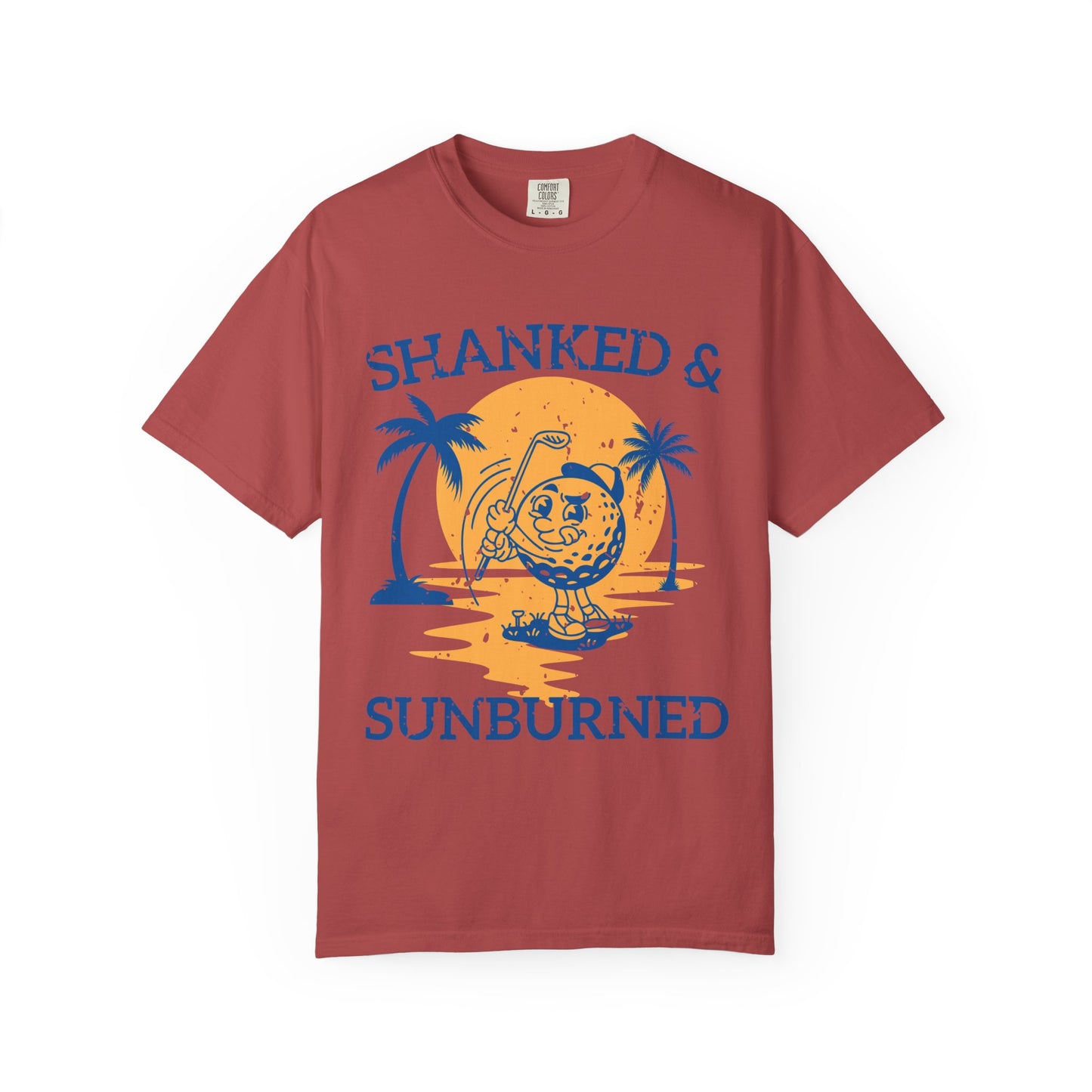 Shanked & Sunburned Shirt, Funny Golf Shirt, Golf Vacation Tee, Beach Golf T-Shirt, Golfer Gift, Coastal Golf Apparel