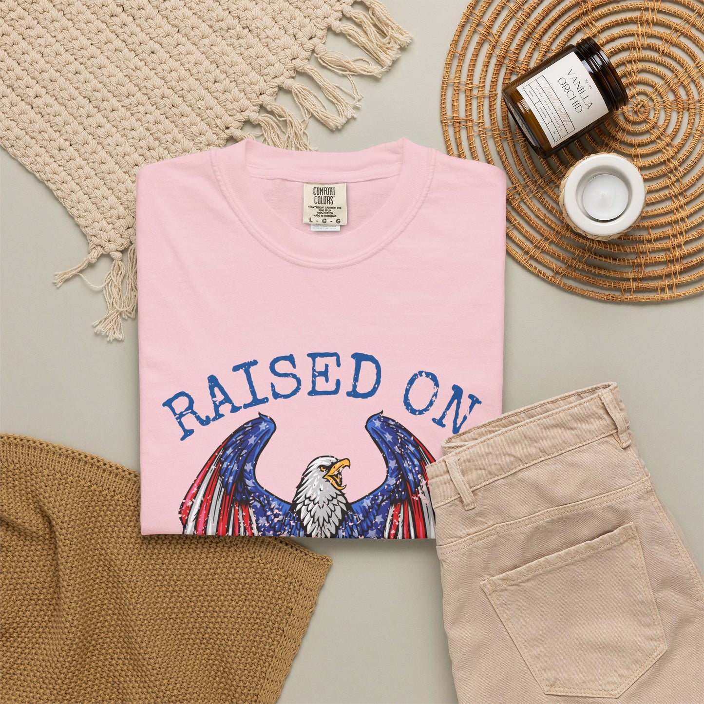 Raised On Freedom Shirt, Patriotic Eagle Tee, American Pride Shirt, 4th of July T-Shirt, USA Graphic Tee, Americana Shirt