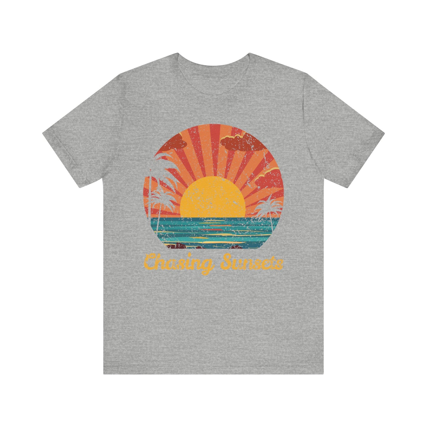 Chasing Sunsets Tee, Unisex Jersey Shirt, Summer Vibes Shirt, Beach Lover Gift, Vacation Tee, Sunset T-Shirt