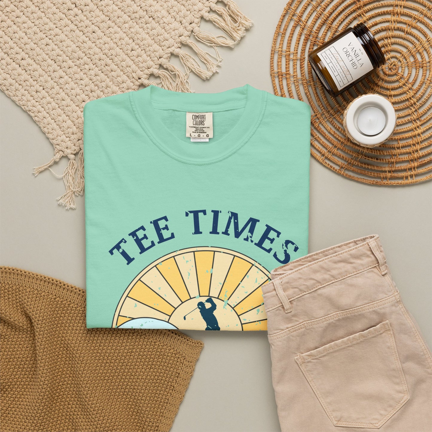 Tee Times & Tides Shirt, Coastal Golf Shirt, Beach Golf Tee, Golf Vacation Tee, Ocean Golf Graphic Tee, Golfer Gift, Coastal Apparel