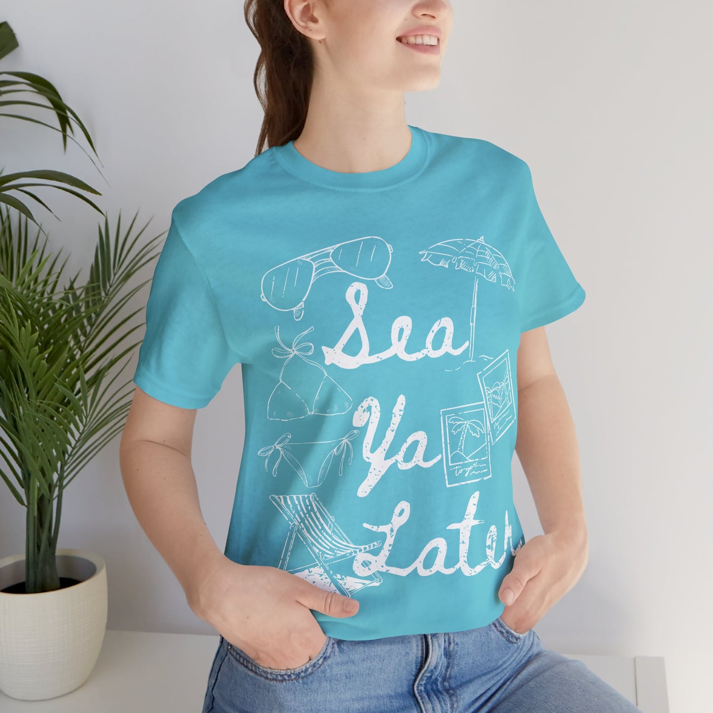 Sea Ya Later Shirt, Beach Vacation Tee, Coastal Summer Shirt, Ocean Graphic Tee, Cute Beach Shirt, Summer Vacation Outfit