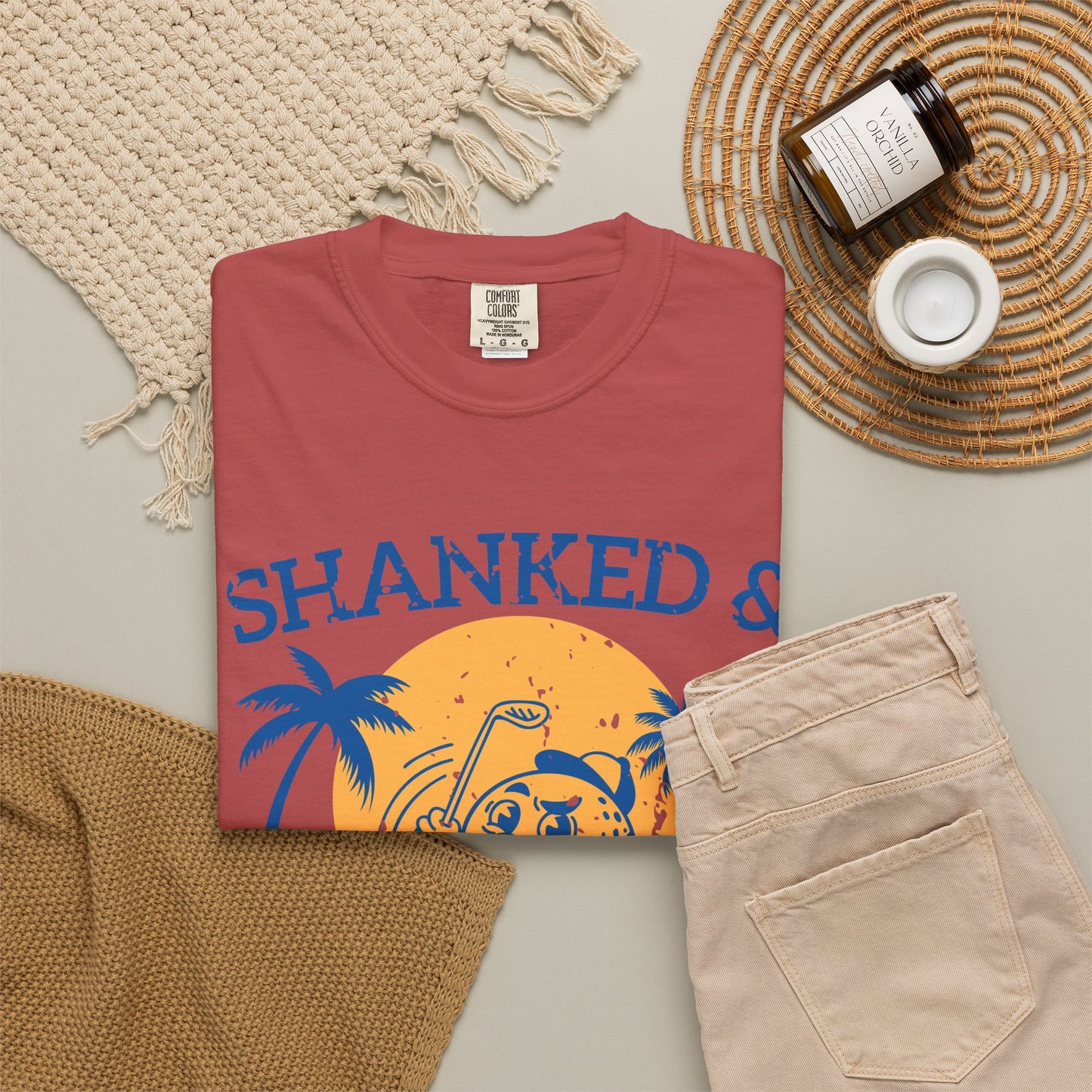 Shanked & Sunburned Shirt, Funny Golf Shirt, Golf Vacation Tee, Beach Golf T-Shirt, Golfer Gift, Coastal Golf Apparel