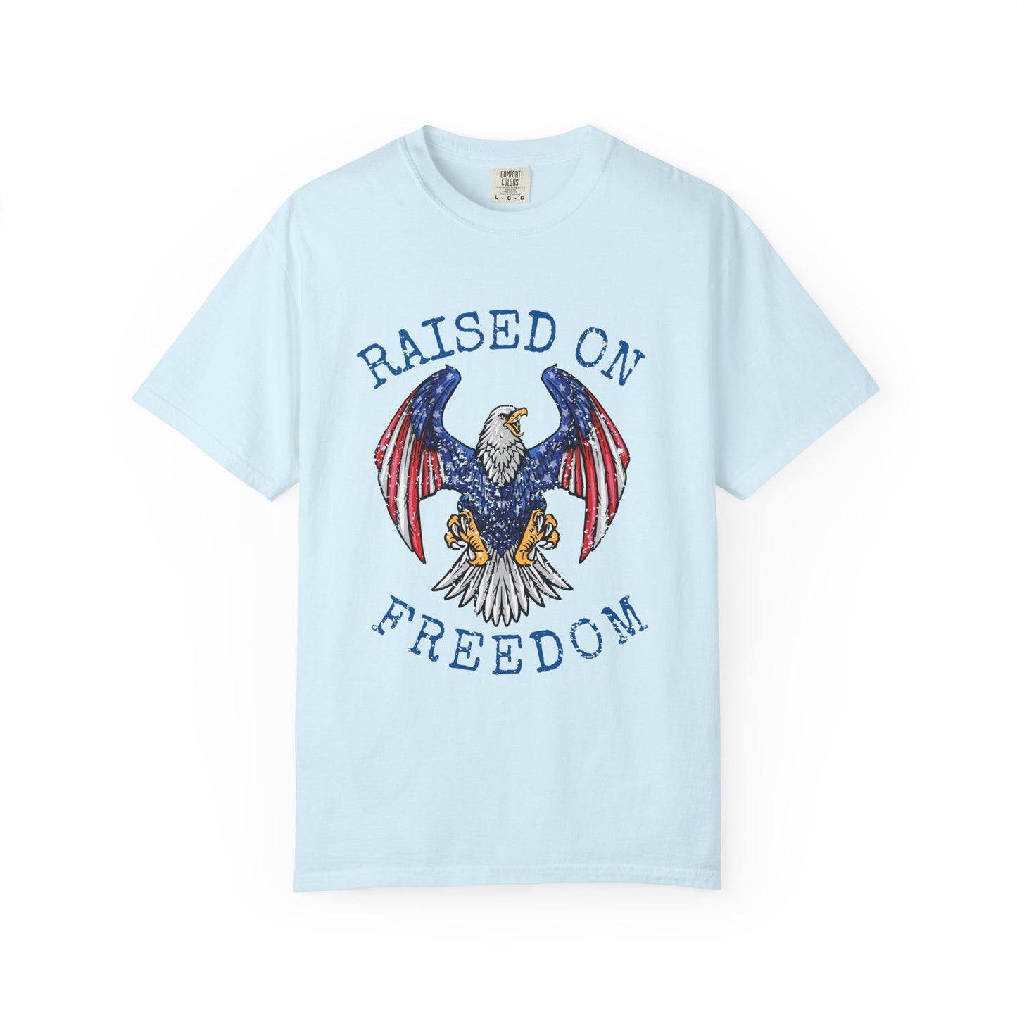 Raised On Freedom Shirt, Patriotic Eagle Tee, American Pride Shirt, 4th of July T-Shirt, USA Graphic Tee, Americana Shirt