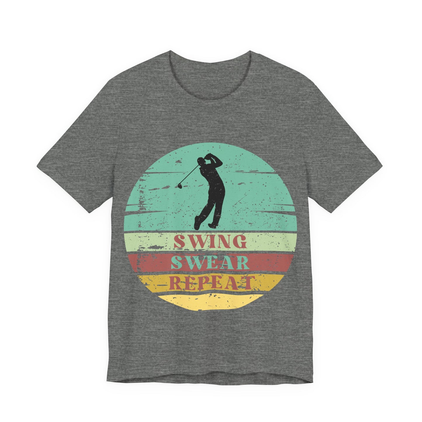 Swing Swear Repeat Golf Shirt, Funny Golf Tee, Retro Golf Shirt, Golfer Gift, Vintage Sunset Golf Tee, Golf Lover Shirt, Golf Humor Tee