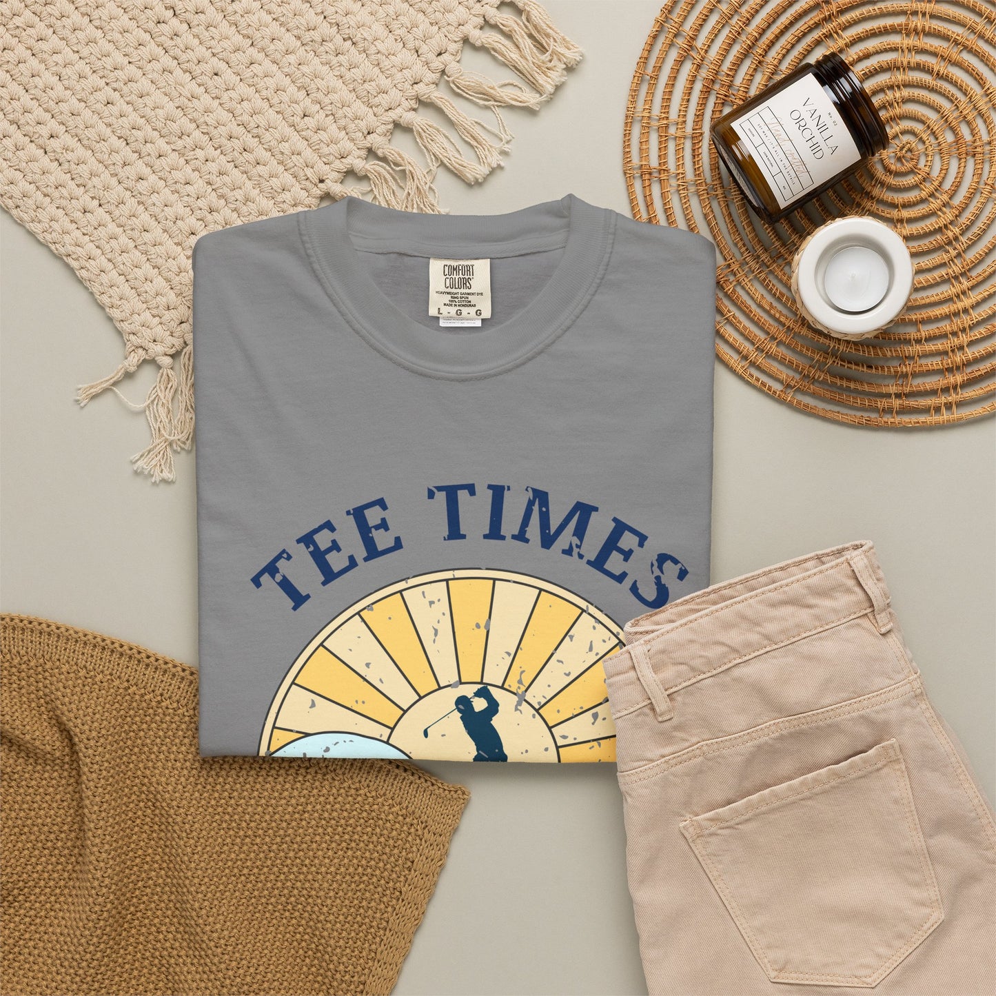Tee Times & Tides Shirt, Coastal Golf Shirt, Beach Golf Tee, Golf Vacation Tee, Ocean Golf Graphic Tee, Golfer Gift, Coastal Apparel