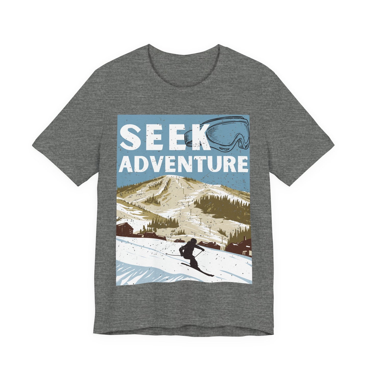 Seek Adventure Shirt, Ski Graphic Tee, Winter Mountain Shirt, Snowboarding Tee, Ski Trip Shirt, Outdoor Adventure Shirt, Travel Tee