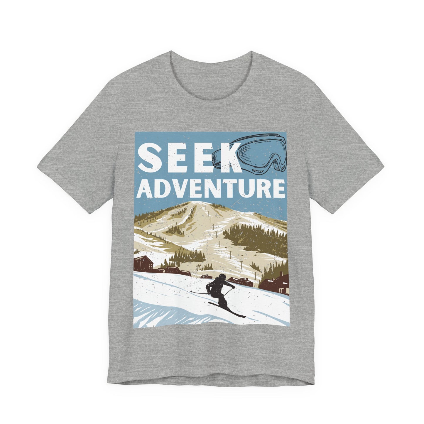 Seek Adventure Shirt, Ski Graphic Tee, Winter Mountain Shirt, Snowboarding Tee, Ski Trip Shirt, Outdoor Adventure Shirt, Travel Tee