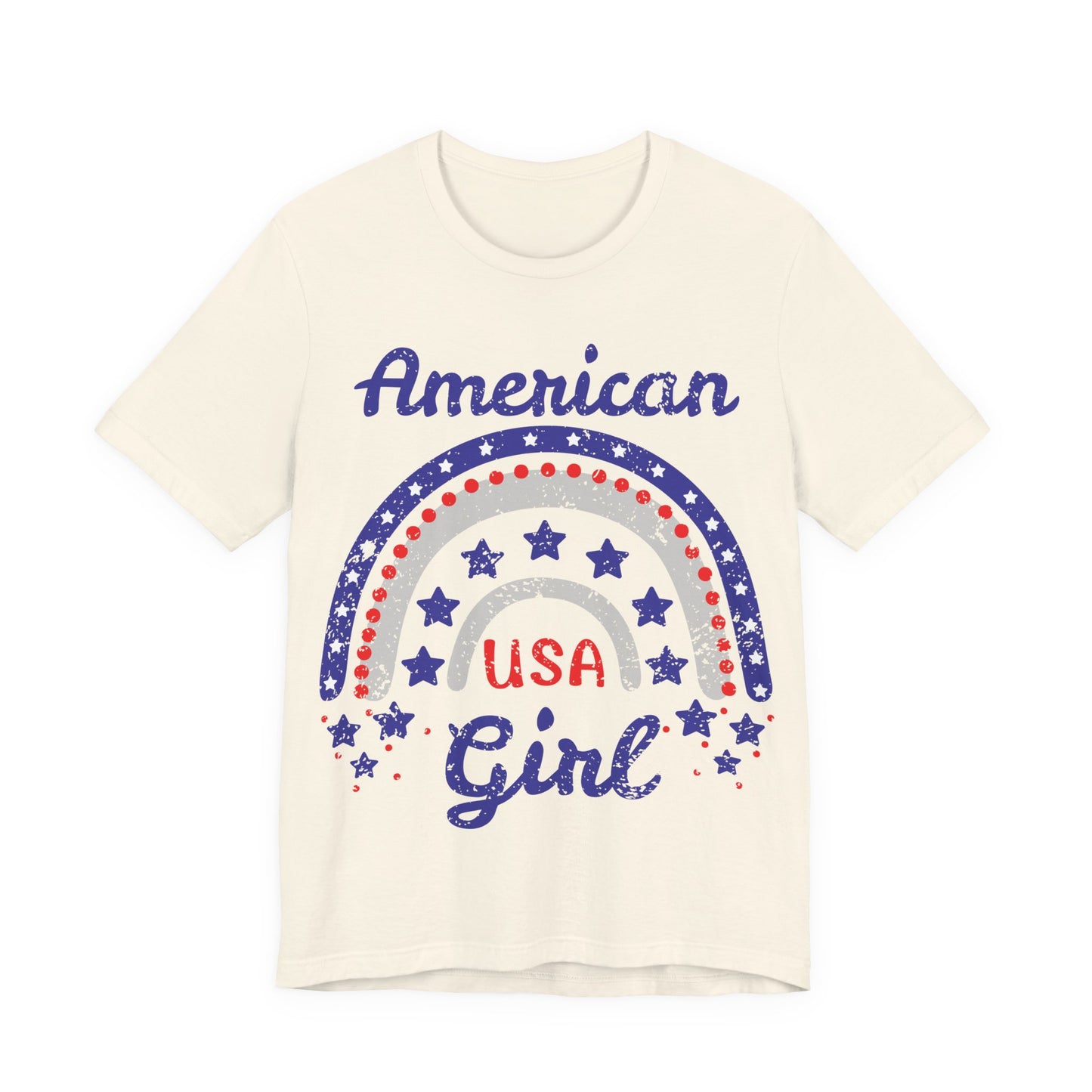 American Girl Shirt, 4th of July Shirt Women, Patriotic USA Tee, Cute Independence Day Outfit, Red White Blue Shirt, USA Graphic Tee