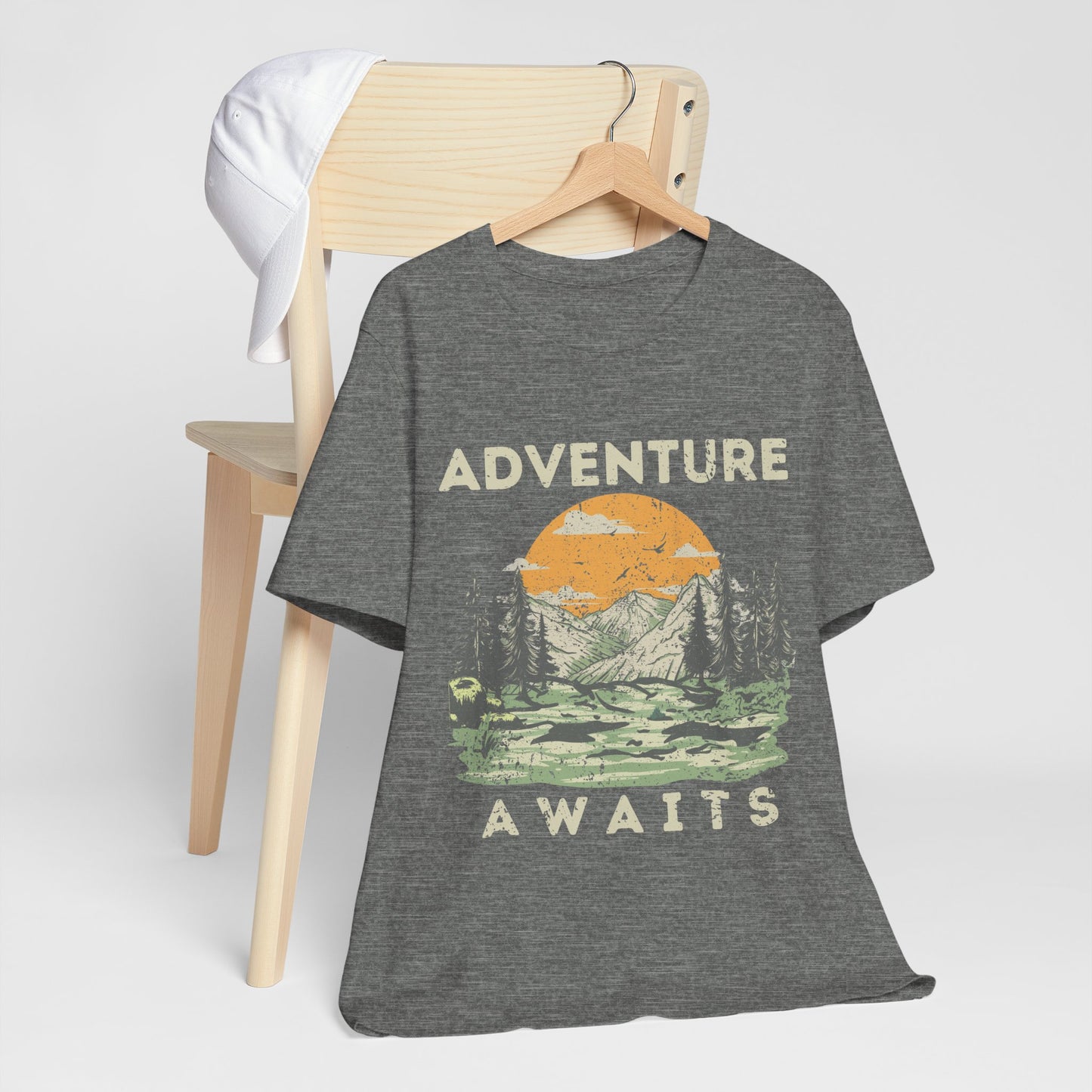 Adventure Awaits Shirt, Hiking Graphic Tee, Outdoor Nature Shirt, Mountain Sunset Tee, Camping Shirt, National Park Shirt, Travel Tee