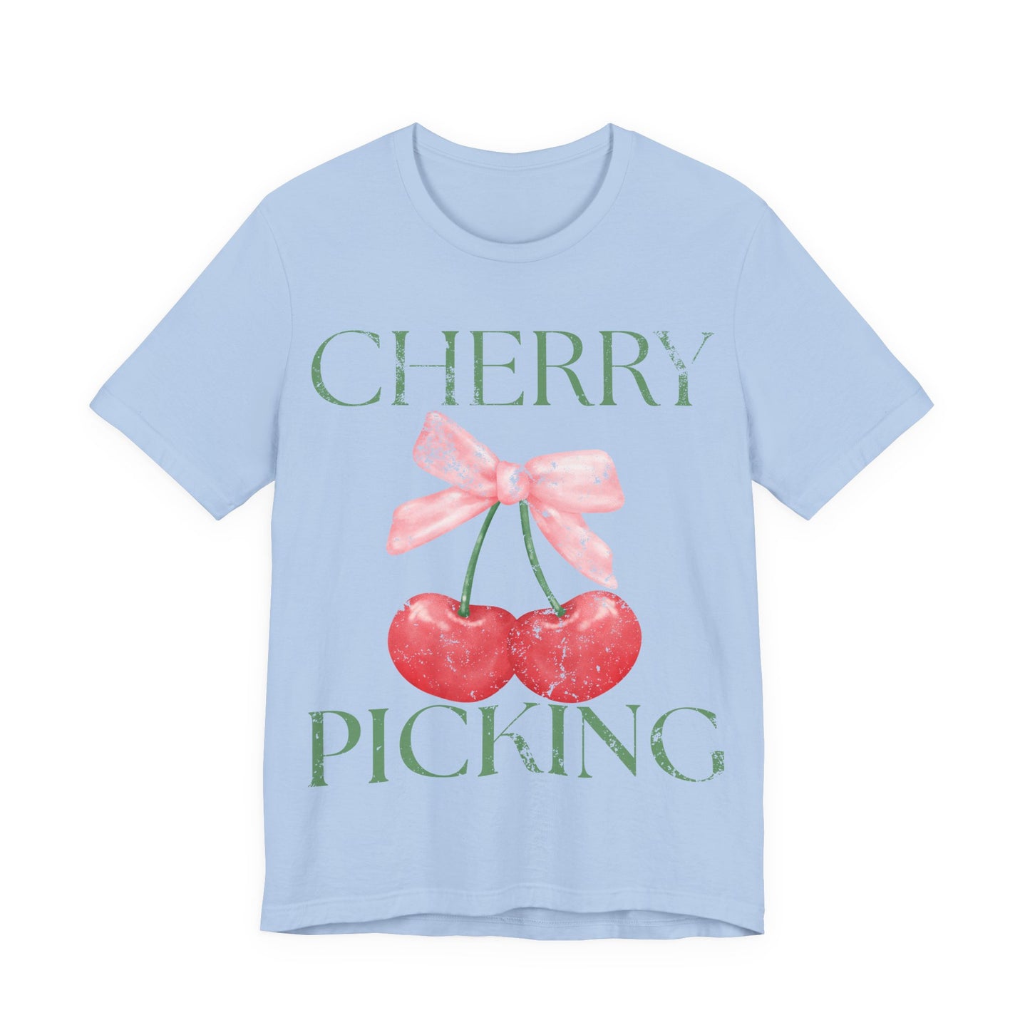 Cherry Picking Shirt, Coquette Aesthetic Tee, Cute Cherry Bow Shirt, Preppy Graphic Tee, Girly Summer Shirt, Trendy Cute Tee, Fruit Shirt