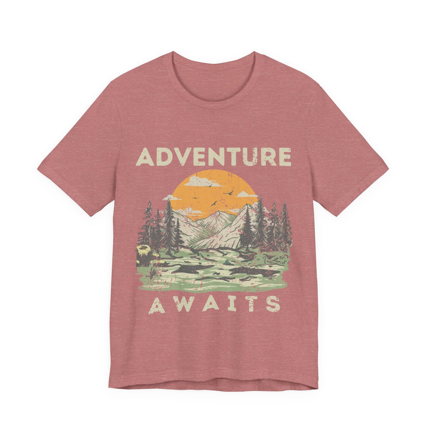 Adventure Awaits Shirt, Hiking Graphic Tee, Outdoor Nature Shirt, Mountain Sunset Tee, Camping Shirt, National Park Shirt, Travel Tee