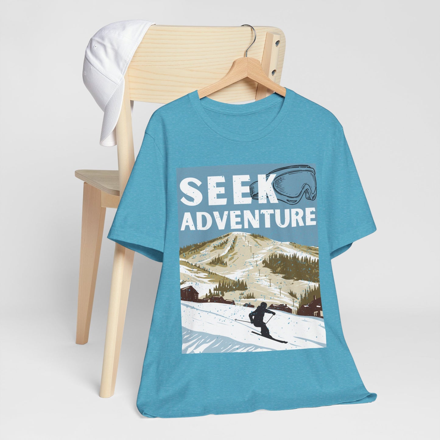 Seek Adventure Shirt, Ski Graphic Tee, Winter Mountain Shirt, Snowboarding Tee, Ski Trip Shirt, Outdoor Adventure Shirt, Travel Tee