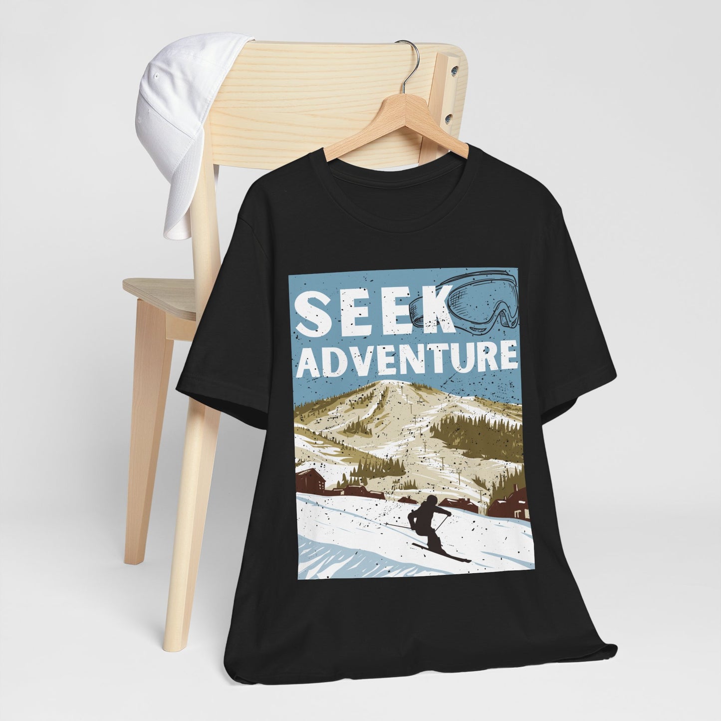 Seek Adventure Shirt, Ski Graphic Tee, Winter Mountain Shirt, Snowboarding Tee, Ski Trip Shirt, Outdoor Adventure Shirt, Travel Tee