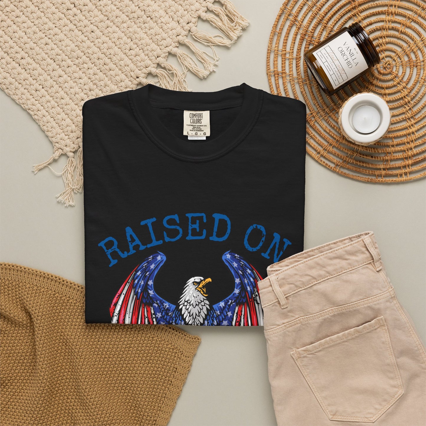 Raised On Freedom Shirt, Patriotic Eagle Tee, American Pride Shirt, 4th of July T-Shirt, USA Graphic Tee, Americana Shirt