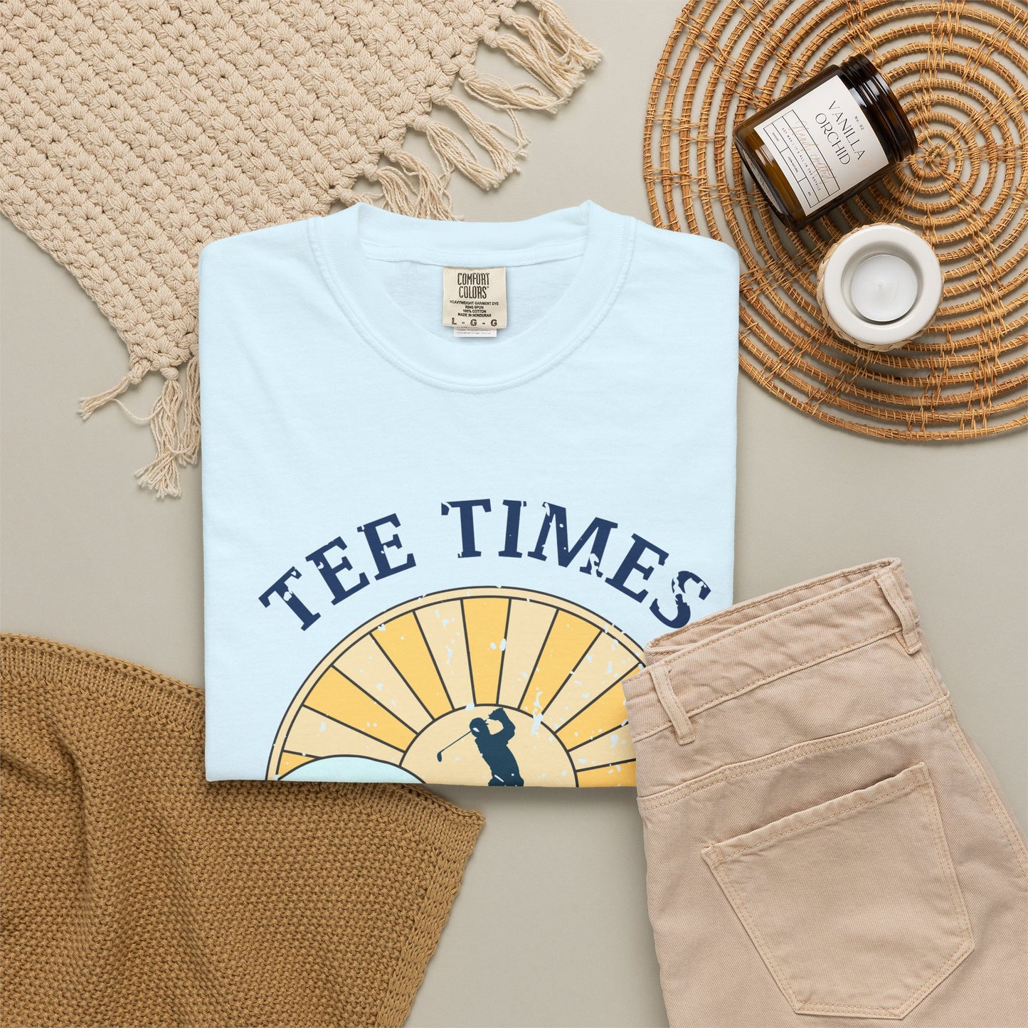 Tee Times & Tides Shirt, Coastal Golf Shirt, Beach Golf Tee, Golf Vacation Tee, Ocean Golf Graphic Tee, Golfer Gift, Coastal Apparel