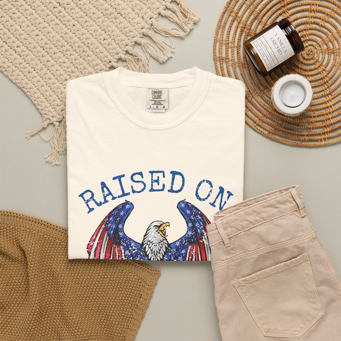 Raised On Freedom Shirt, Patriotic Eagle Tee, American Pride Shirt, 4th of July T-Shirt, USA Graphic Tee, Americana Shirt