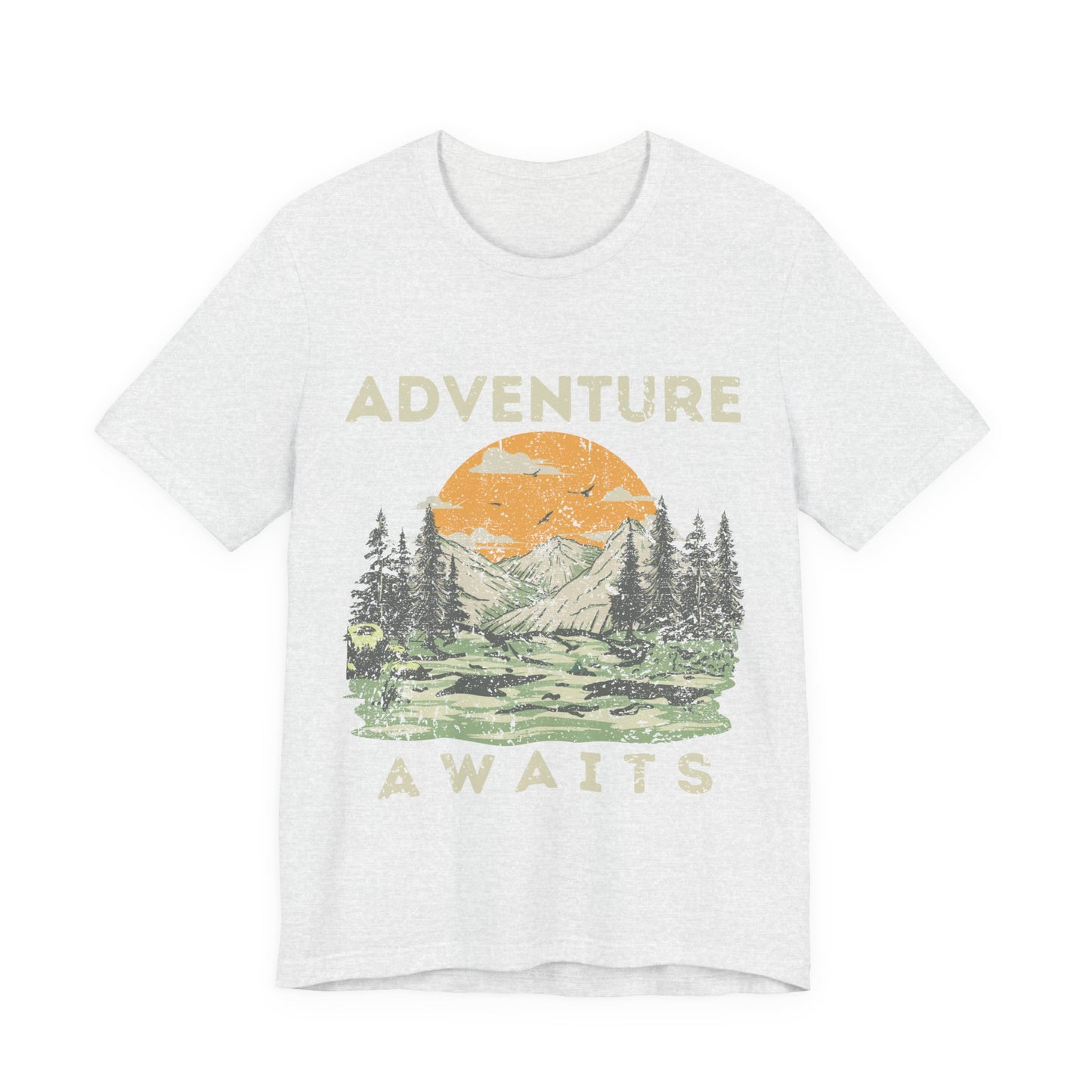 Adventure Awaits Shirt, Hiking Graphic Tee, Outdoor Nature Shirt, Mountain Sunset Tee, Camping Shirt, National Park Shirt, Travel Tee