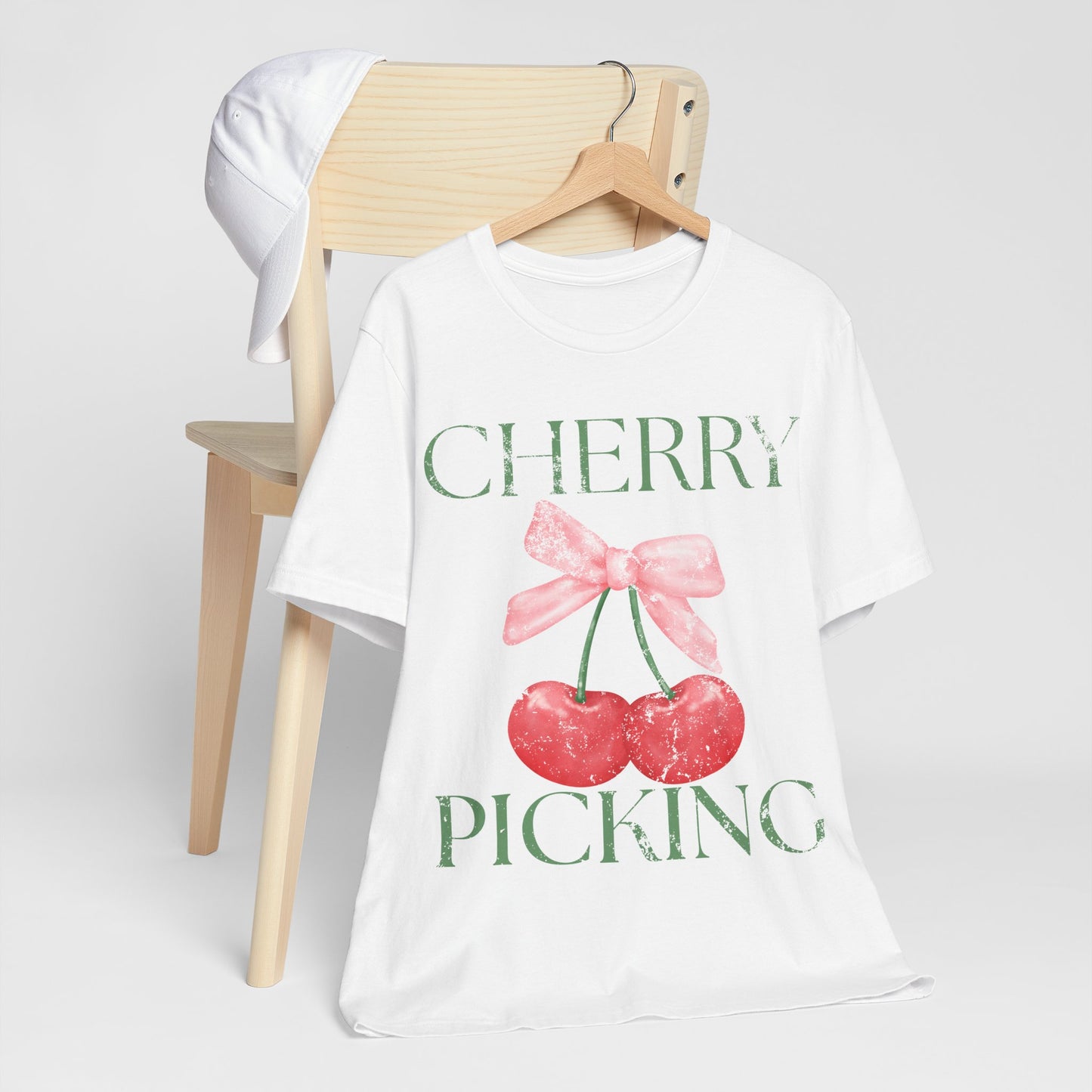Cherry Picking Shirt, Coquette Aesthetic Tee, Cute Cherry Bow Shirt, Preppy Graphic Tee, Girly Summer Shirt, Trendy Cute Tee, Fruit Shirt