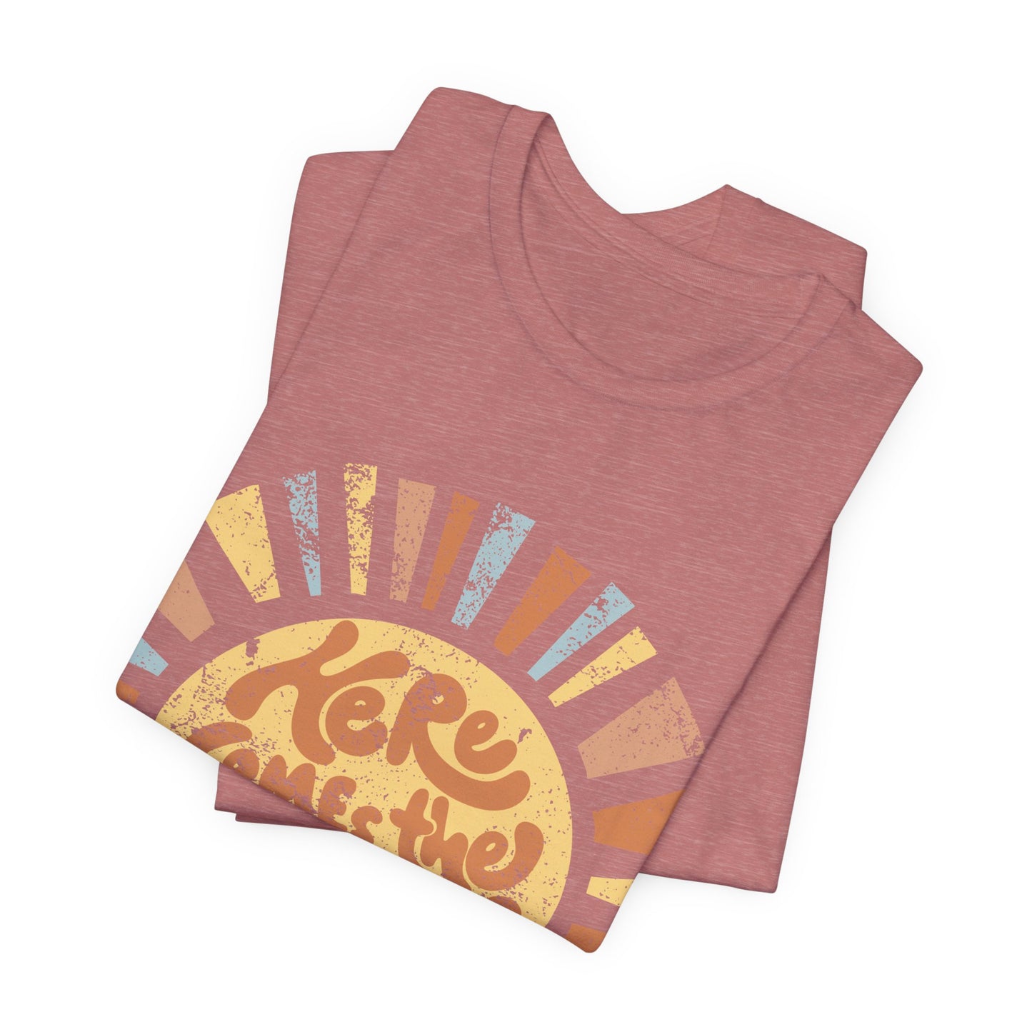 Here Comes the Sun Shirt, Retro Summer Tee, Vintage Sunshine Shirt, 4th of July Shirt, Boho Summer Graphic Tee