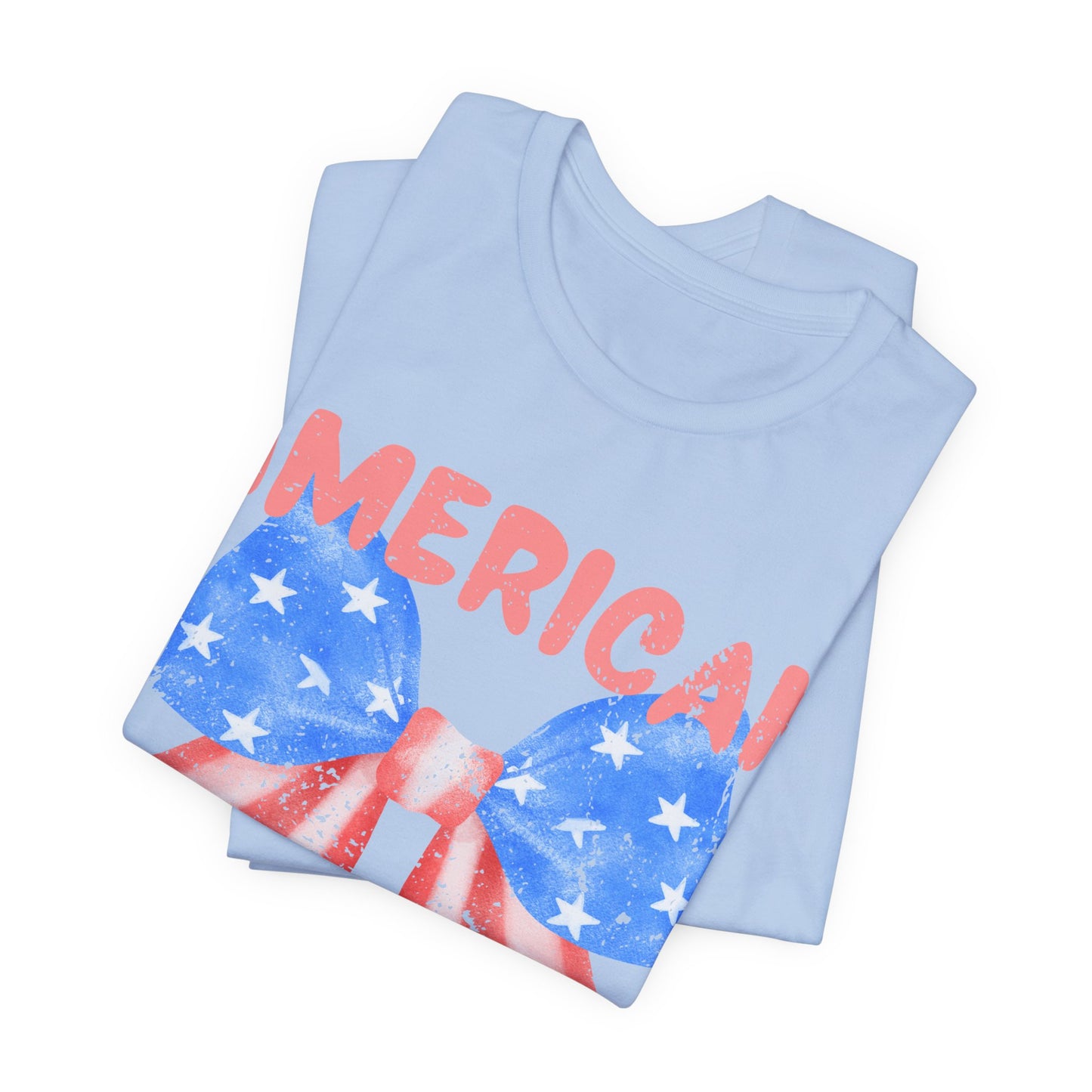 American Sweetheart Shirt, Patriotic Bow Tee, 4th of July Shirt for Women, Americana Tee, Cute USA Graphic T-Shirt, Retro July 4th Top