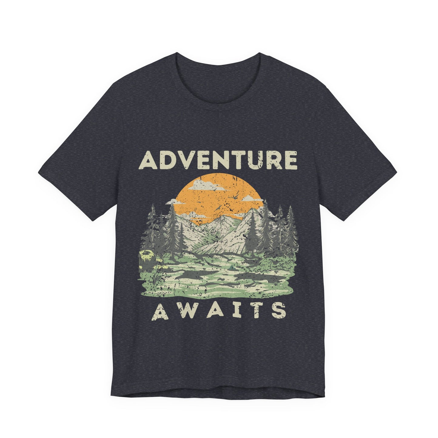 Adventure Awaits Shirt, Hiking Graphic Tee, Outdoor Nature Shirt, Mountain Sunset Tee, Camping Shirt, National Park Shirt, Travel Tee