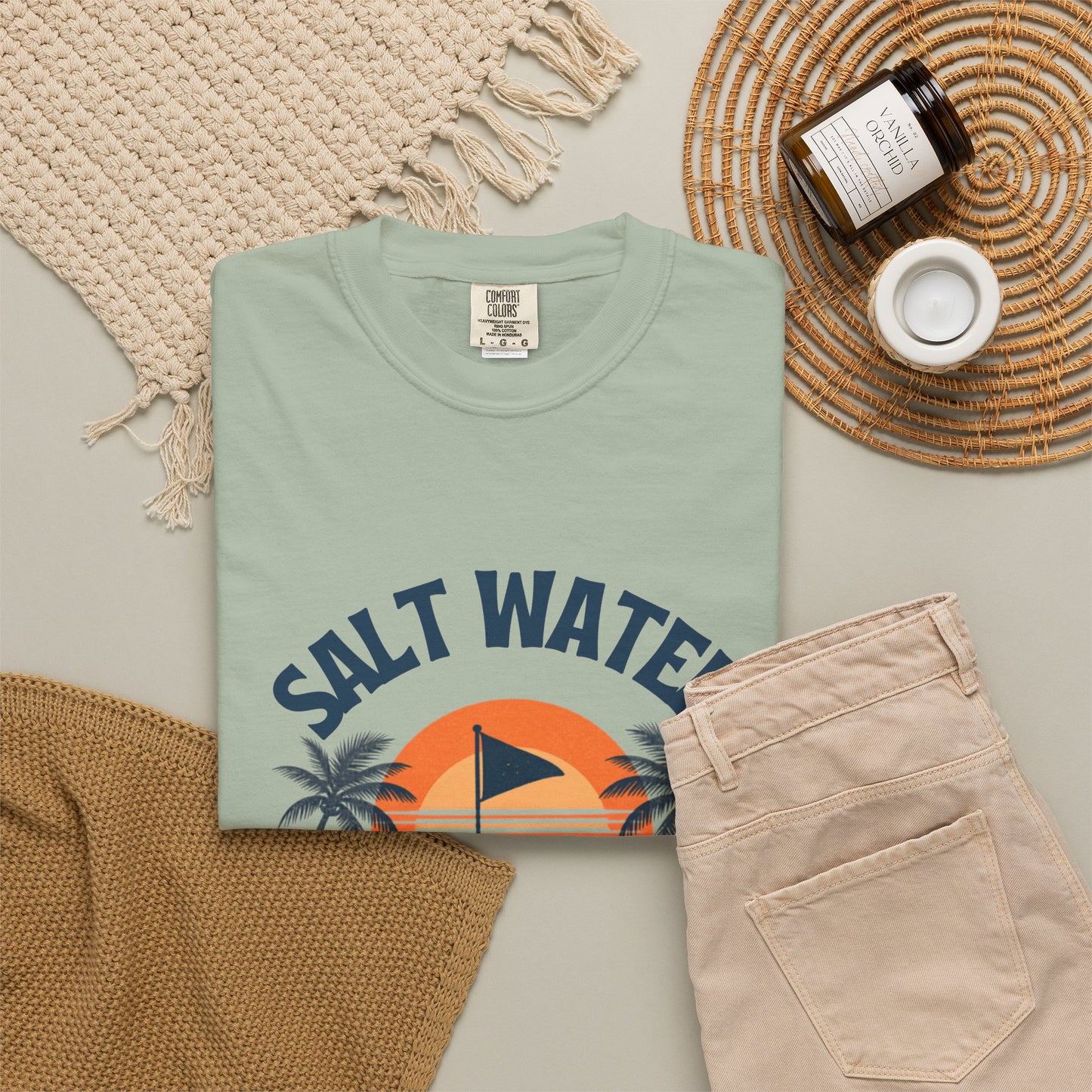 Salt Water & Tee Times Shirt, Coastal Golf Shirt, Beach Golf Tee, Golf Vacation Tee, Golf Lover Gift, Coastal Apparel, Summer Golf Shirt
