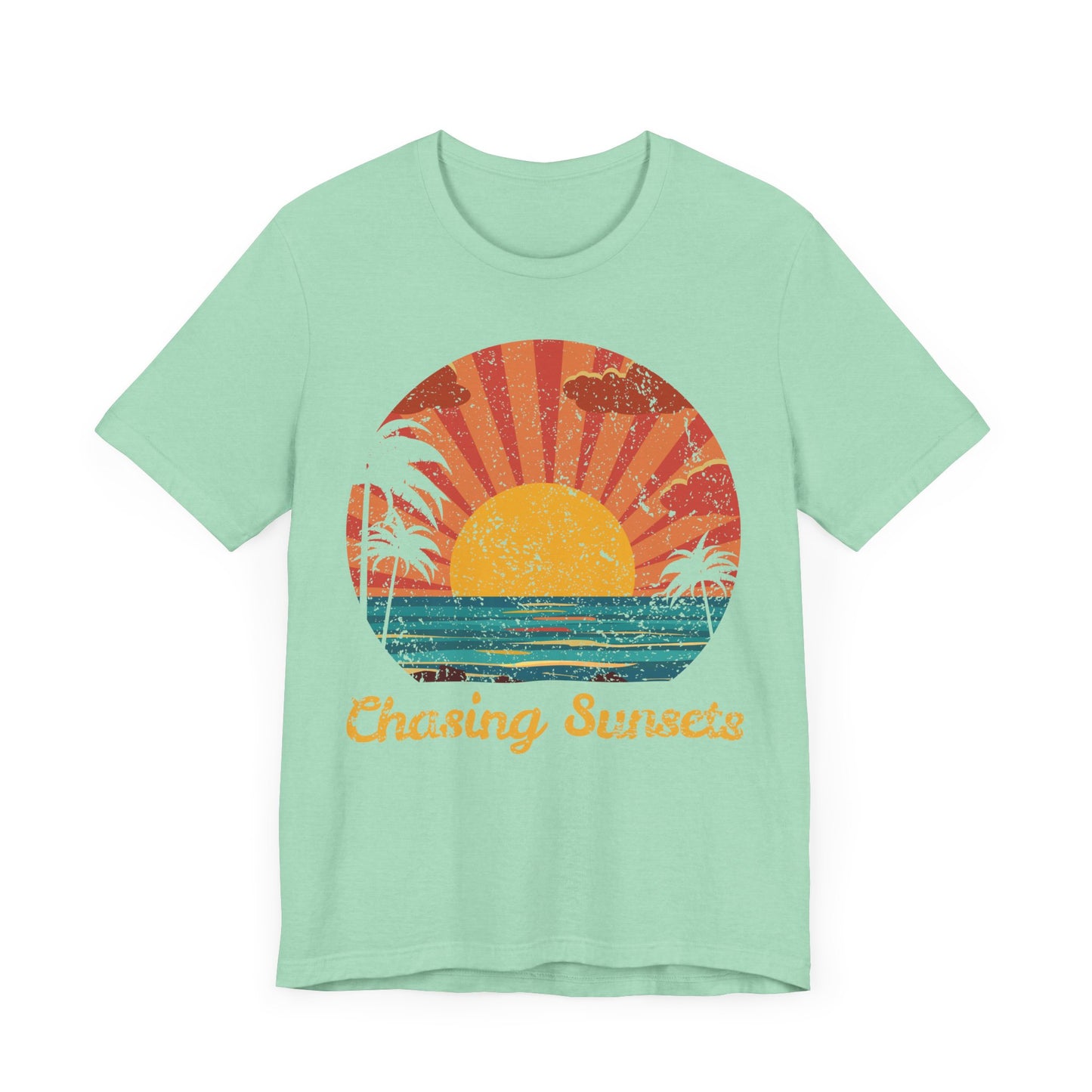 Chasing Sunsets Tee, Unisex Jersey Shirt, Summer Vibes Shirt, Beach Lover Gift, Vacation Tee, Sunset T-Shirt