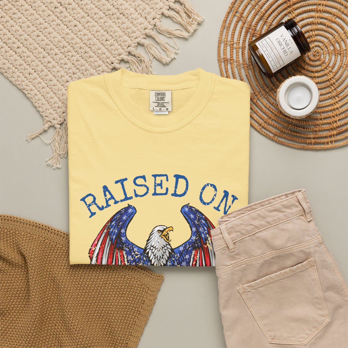 Raised On Freedom Shirt, Patriotic Eagle Tee, American Pride Shirt, 4th of July T-Shirt, USA Graphic Tee, Americana Shirt