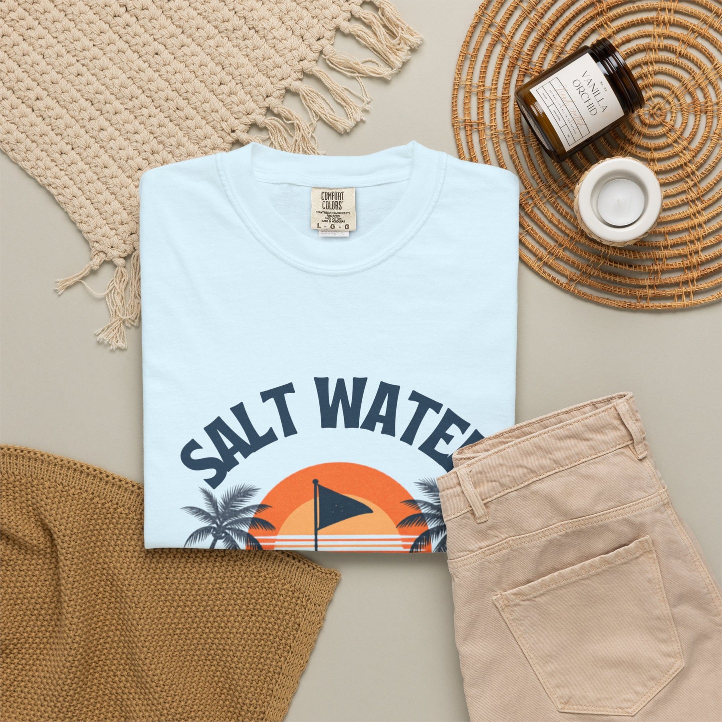 Salt Water & Tee Times Shirt, Coastal Golf Shirt, Beach Golf Tee, Golf Vacation Tee, Golf Lover Gift, Coastal Apparel, Summer Golf Shirt