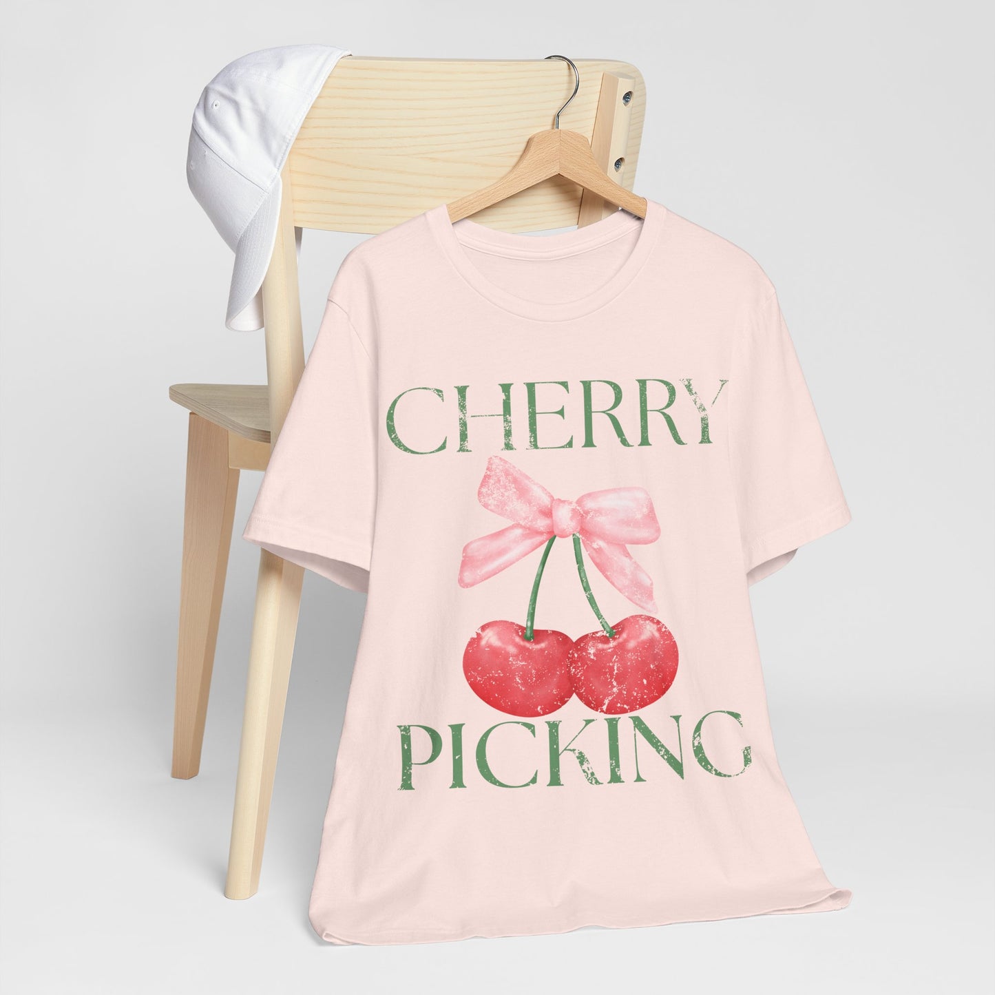 Cherry Picking Shirt, Coquette Aesthetic Tee, Cute Cherry Bow Shirt, Preppy Graphic Tee, Girly Summer Shirt, Trendy Cute Tee, Fruit Shirt